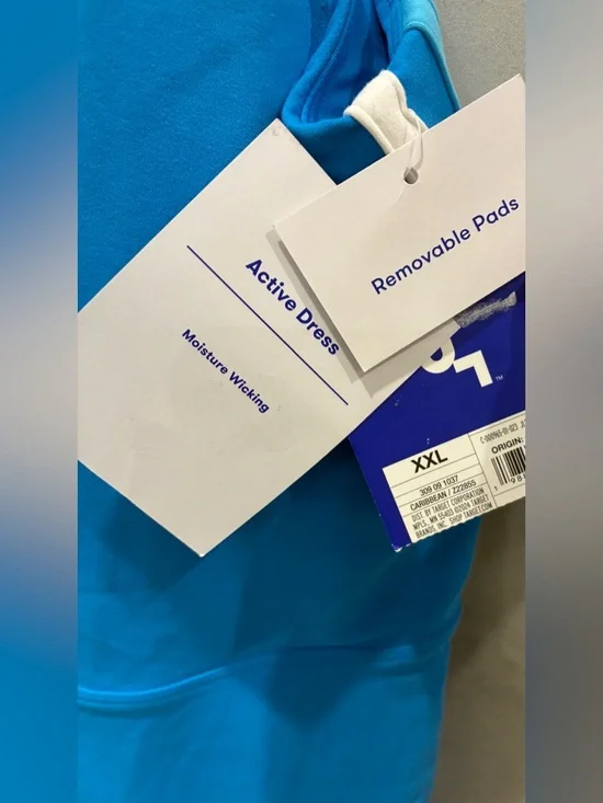 NWT JoyLab Blue Active Dress Sleeveless Built-In Shorts side Stripes Size XXL - Picture 3 of 7